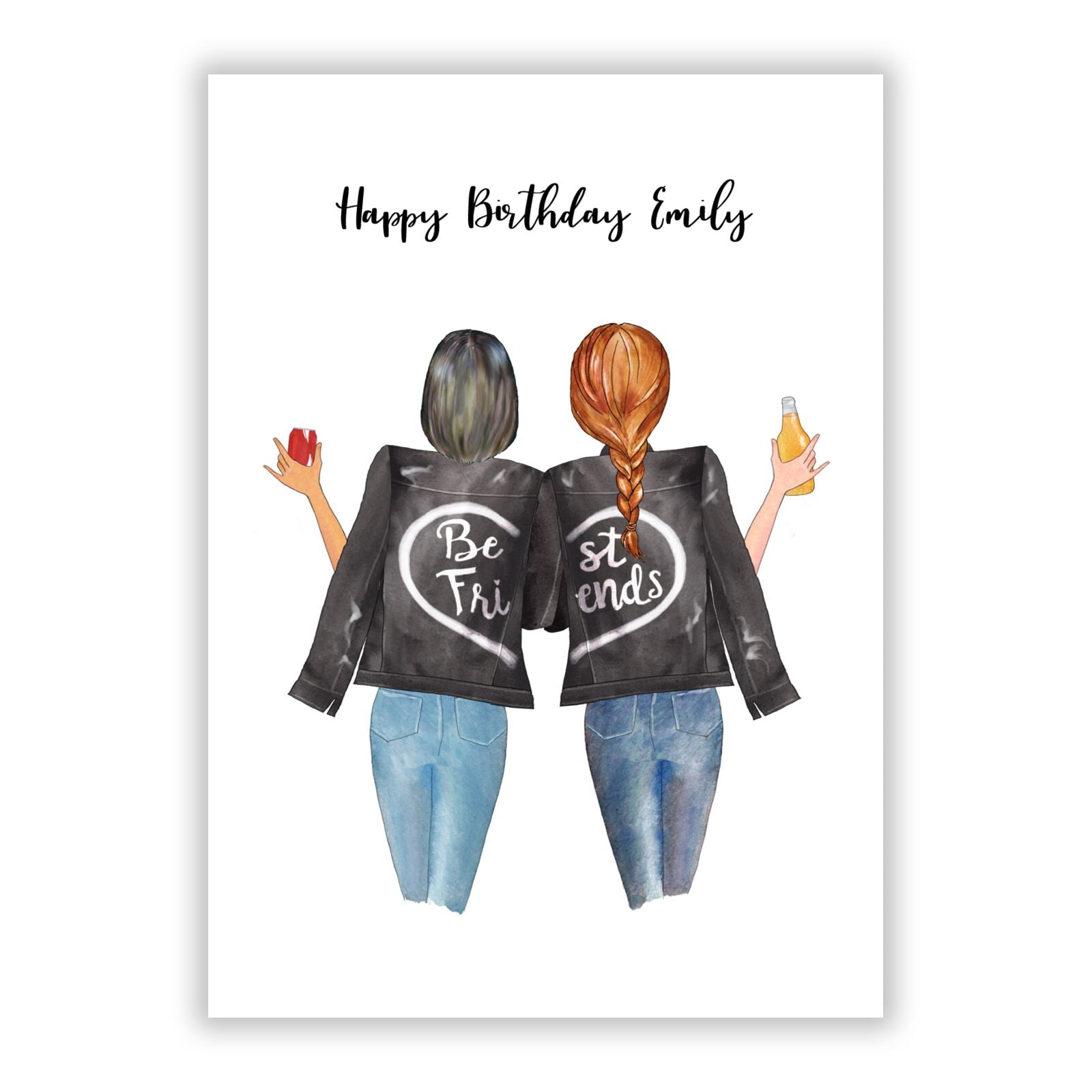 Personalised Best Friends Birthday Greetings Card – Dyefor